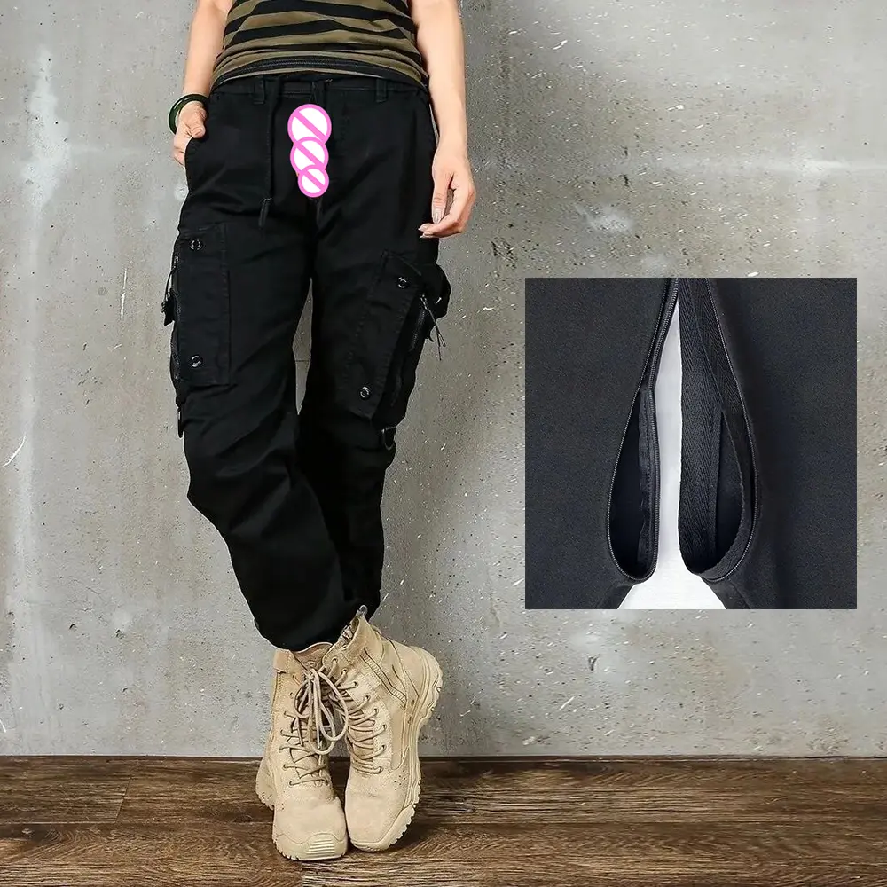 Men's and Women's Same Overalls Invisible Open Crotch Outdoor Sex Autumn Multi-pocket Slacks Cargo Pants Hiking Climbing Pant