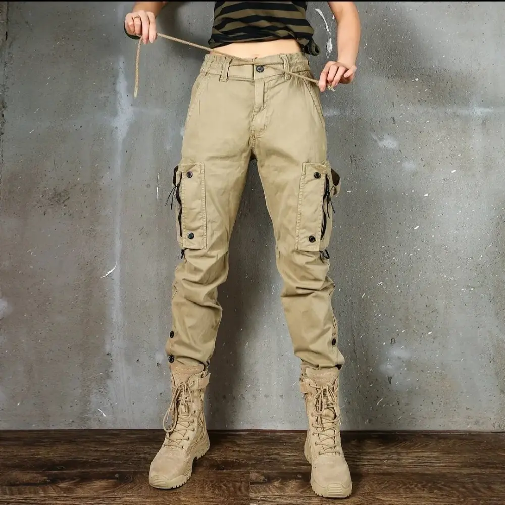 Men's and Women's Same Overalls Invisible Open Crotch Outdoor Sex Autumn Multi-pocket Slacks Cargo Pants Hiking Climbing Pant