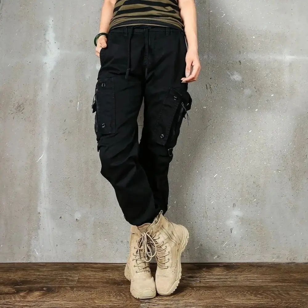 Men's and Women's Same Overalls Invisible Open Crotch Outdoor Sex Autumn Multi-pocket Slacks Cargo Pants Hiking Climbing Pant
