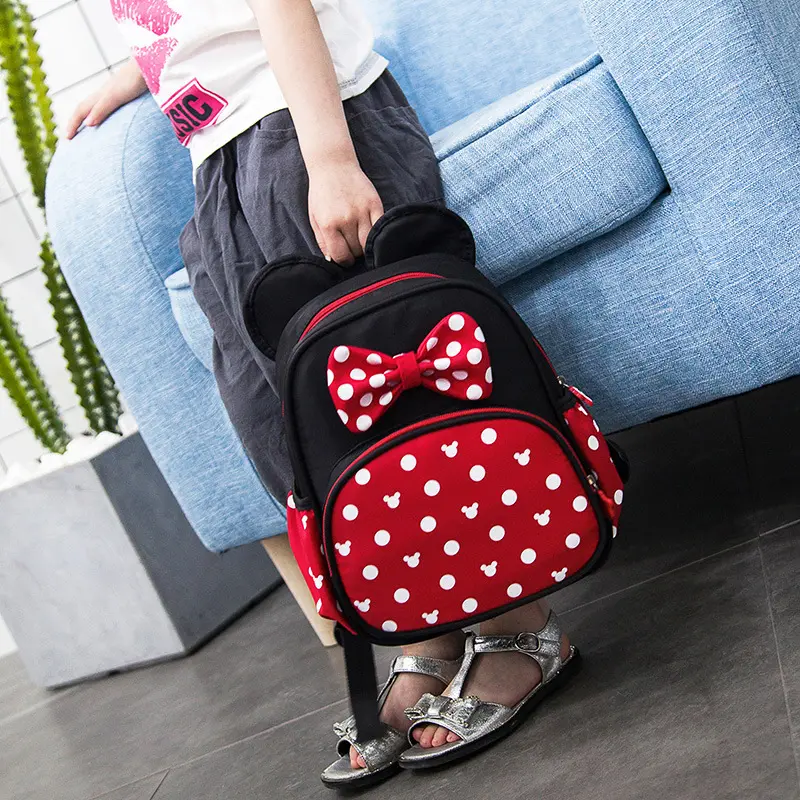 2024 Disney Mickey&Minnie Children Schoolbag Kids Backpack Kindergarten School Bags Baby Girls Boys Backpacks