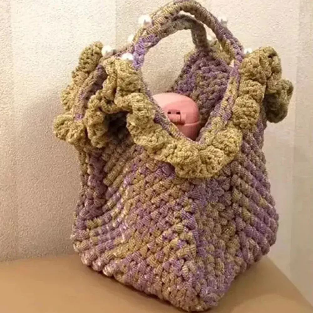 Explosive Flash Gold and Silver Silk Cloth Slim Light and Thin DIY Handwoven Small Fragrant Wind Bag Hook Shoe Material Yarn