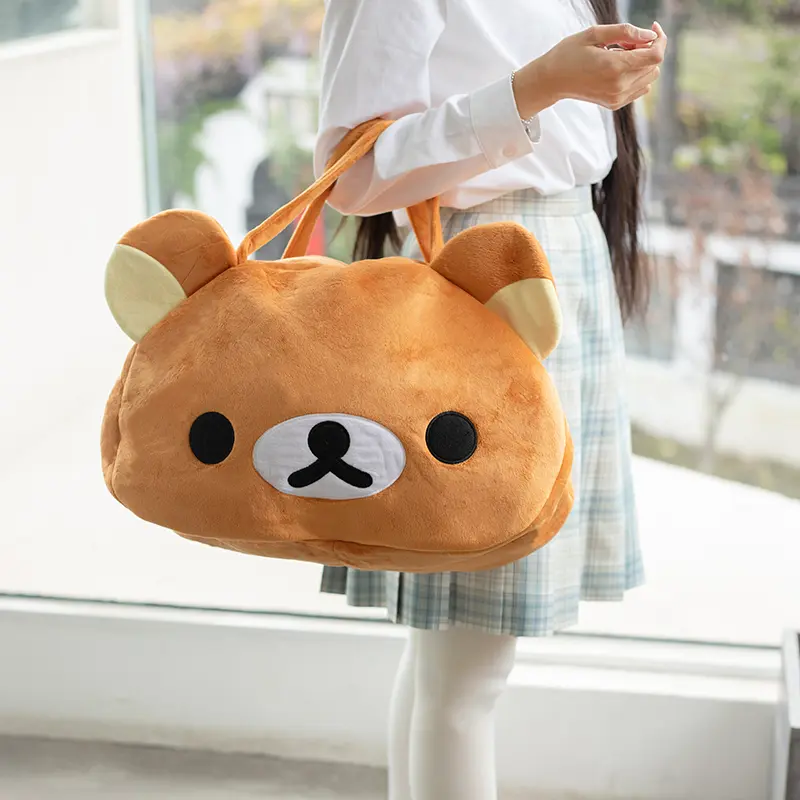 Cute Rilakkuma Shoulder Bag Japanese Style Lovely Bear Plush Bag Lolita Messenger Bag for Girl Travelling Bag Birthday Gifts