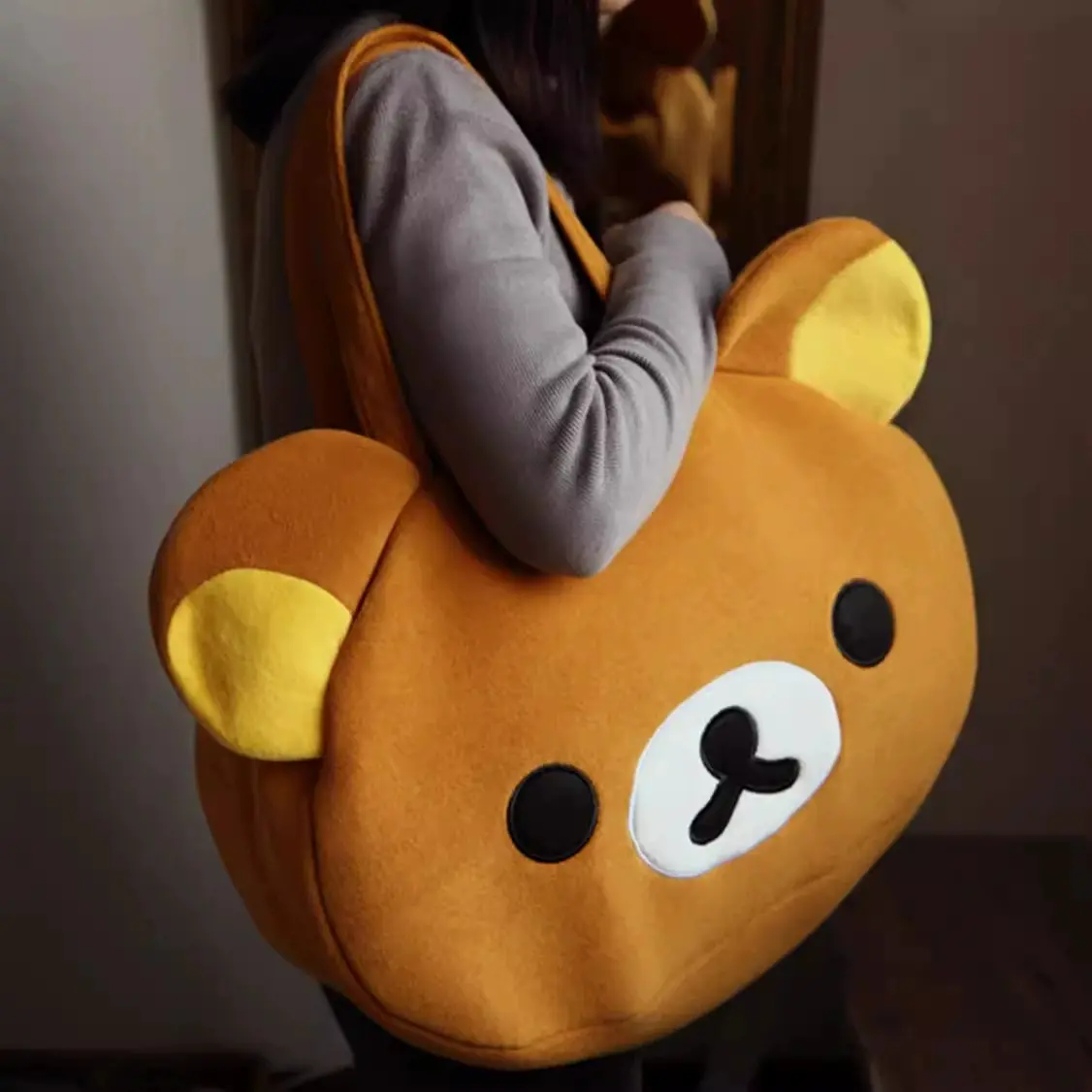 Cute Rilakkuma Shoulder Bag Japanese Style Lovely Bear Plush Bag Lolita Messenger Bag for Girl Travelling Bag Birthday Gifts
