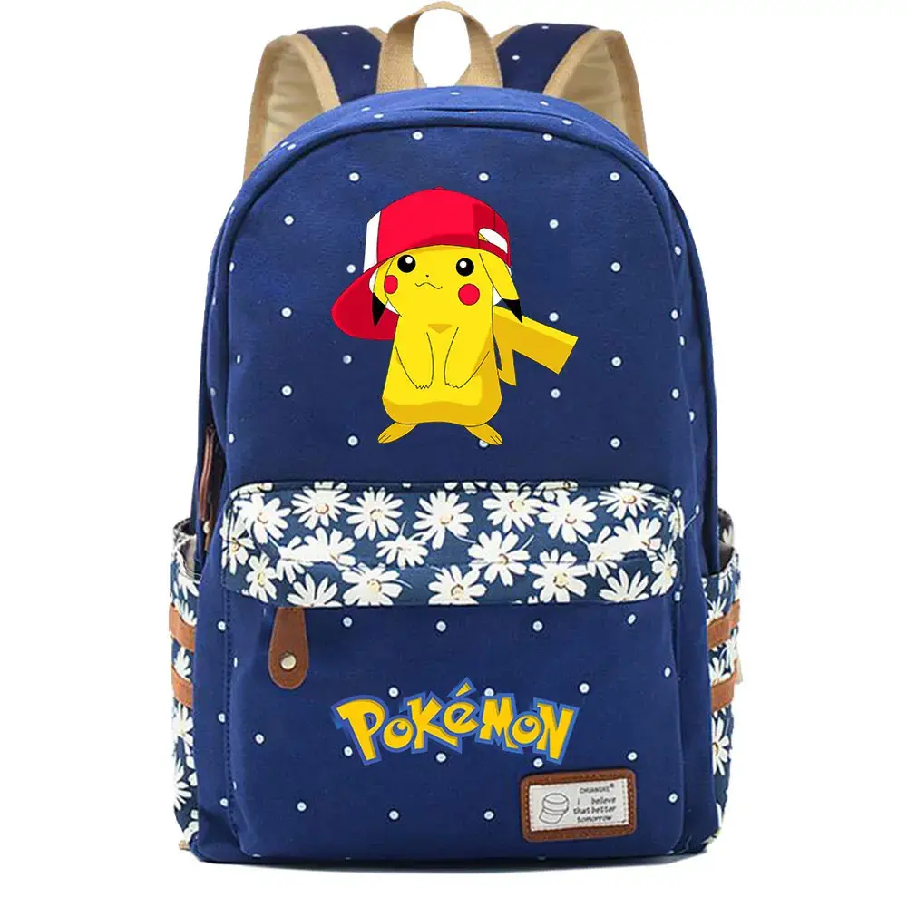 New Kawaii Pikachu Pokemon Boy Girl Kids School Book Bags Women Bagpack Teenagers Schoolbags Canvas Travel Laptop Backpack
