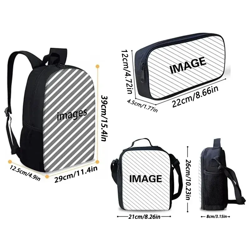Child School  Kawaii Anime S-SprunkiS Backpack with Lunch Bags ,Pencil Bags ,School Bags for Boys Girls Best Gift