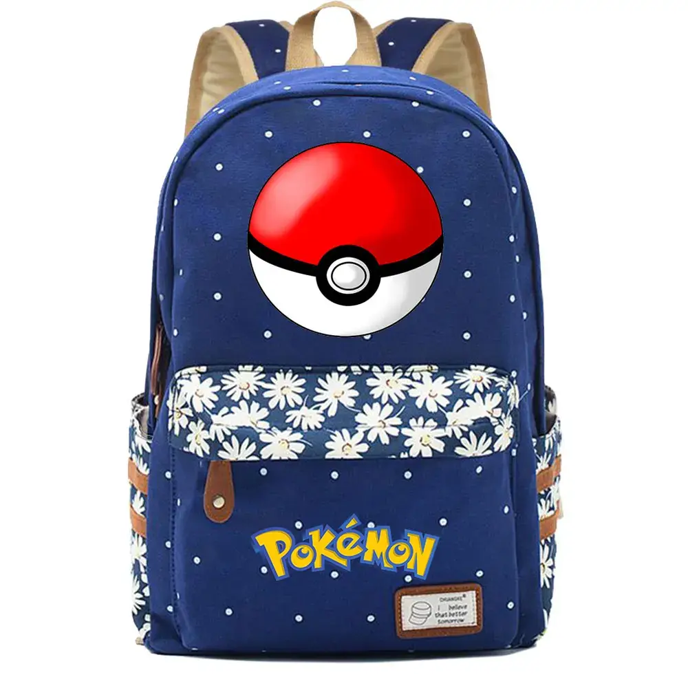 New Kawaii Pikachu Pokemon Boy Girl Kids School Book Bags Women Bagpack Teenagers Schoolbags Canvas Travel Laptop Backpack