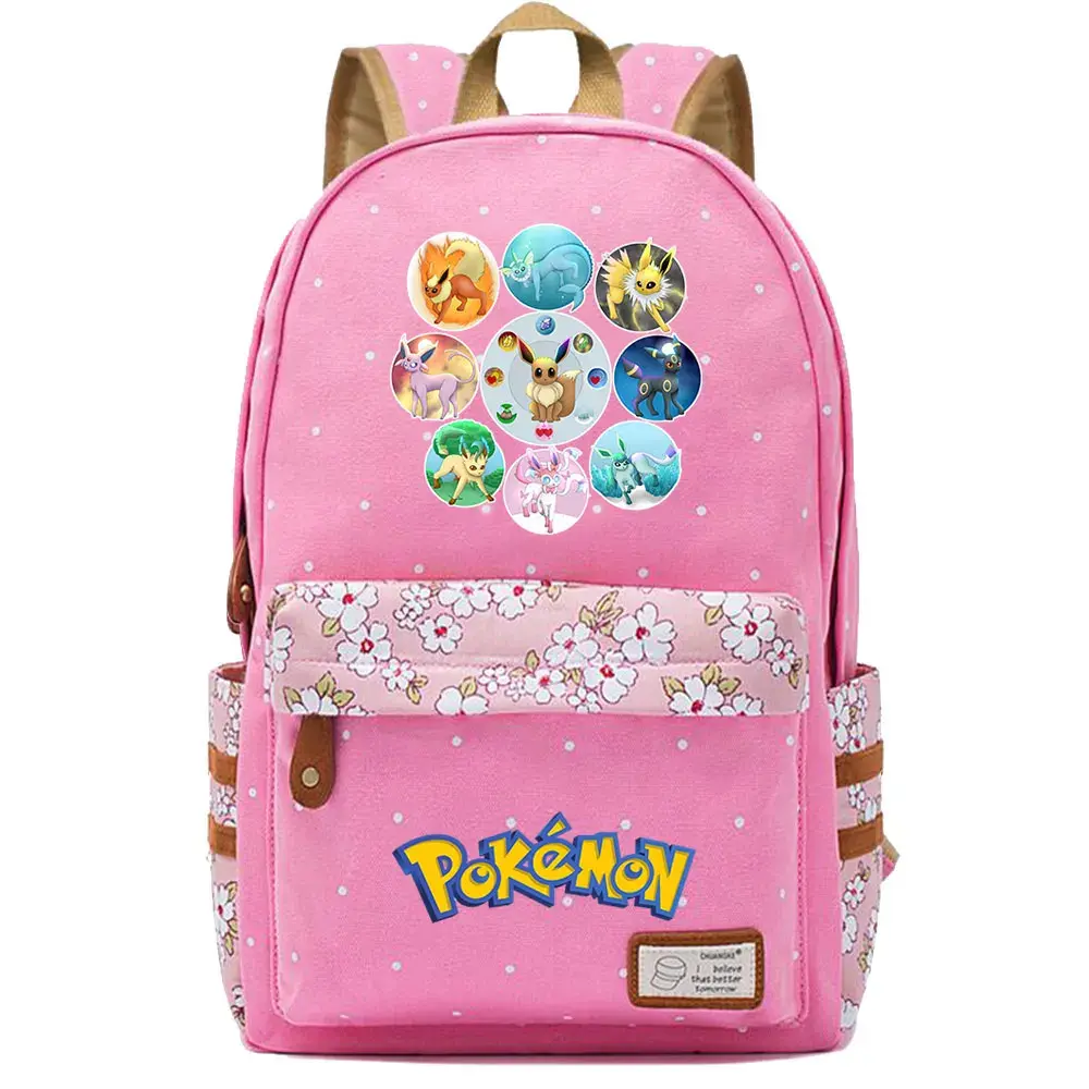 New Kawaii Pikachu Pokemon Boy Girl Kids School Book Bags Women Bagpack Teenagers Schoolbags Canvas Travel Laptop Backpack
