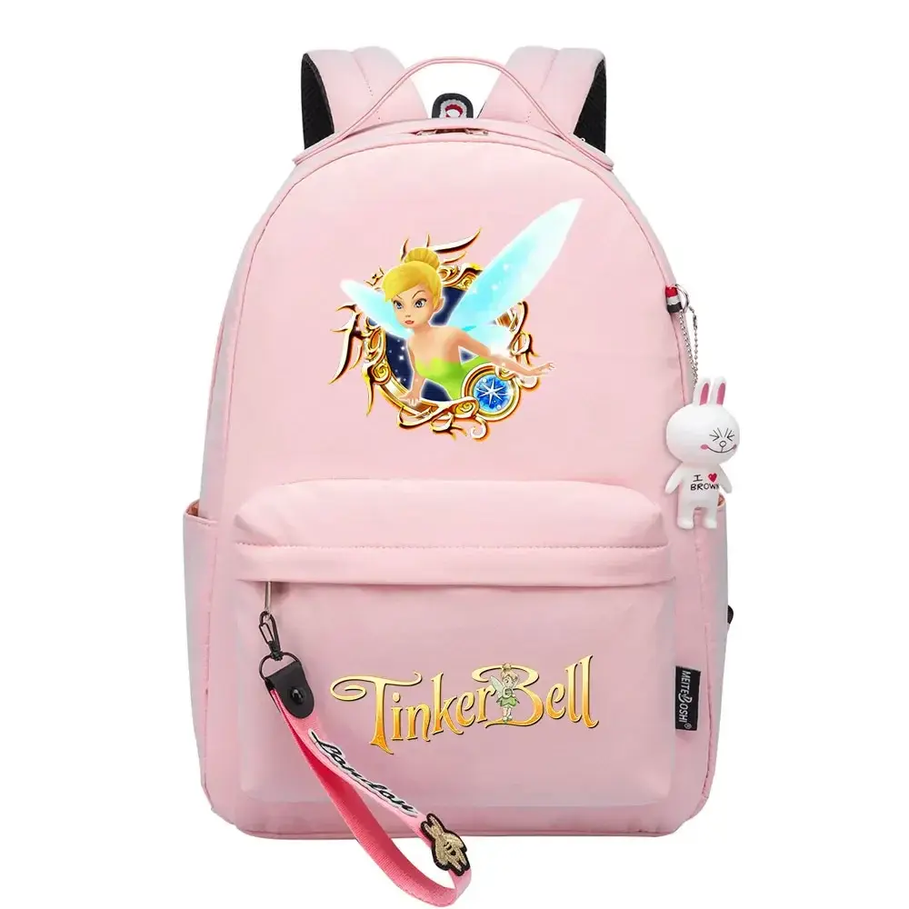 Tinker Bell Kawaii Boys Girls Kids School Book Bags Women Bagpack Teenagers Canvas Laptop Travel Backpack