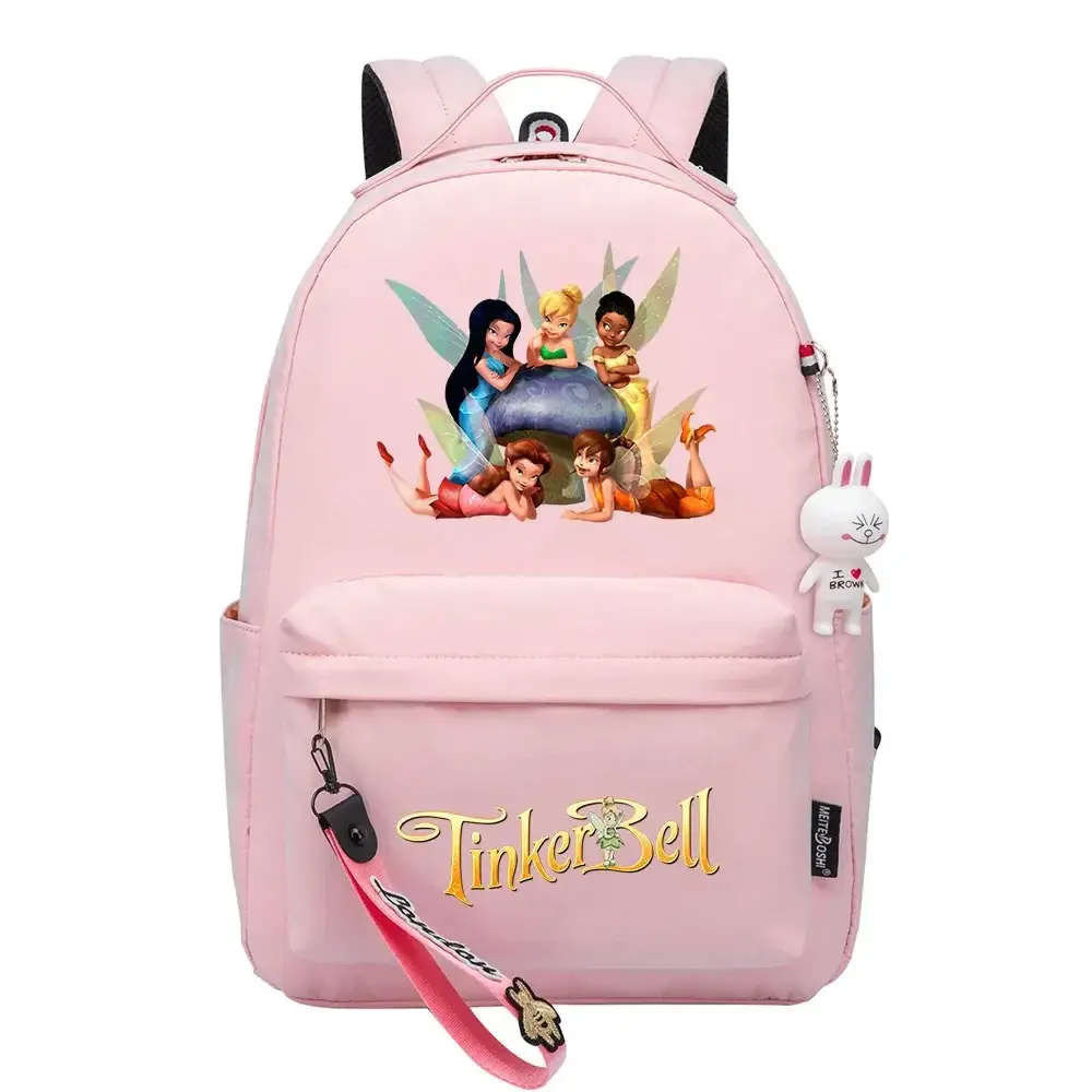 Tinker Bell Kawaii Boys Girls Kids School Book Bags Women Bagpack Teenagers Canvas Laptop Travel Backpack