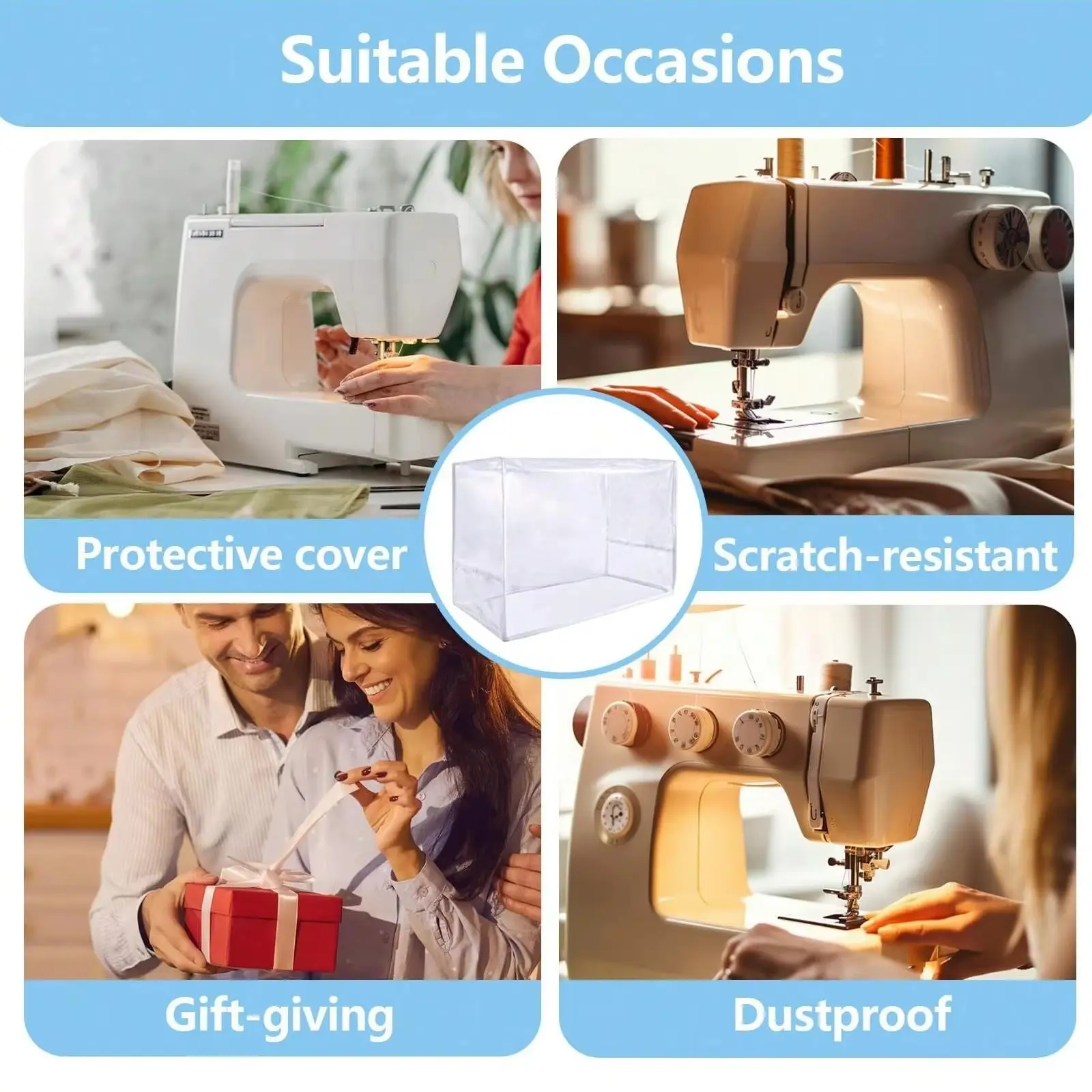 Sewing Machine Cover with Storage Pockets Dust Cover for Sewing Machine Sewing Machine Dust Cover Sewing Machine Cover (clear)
