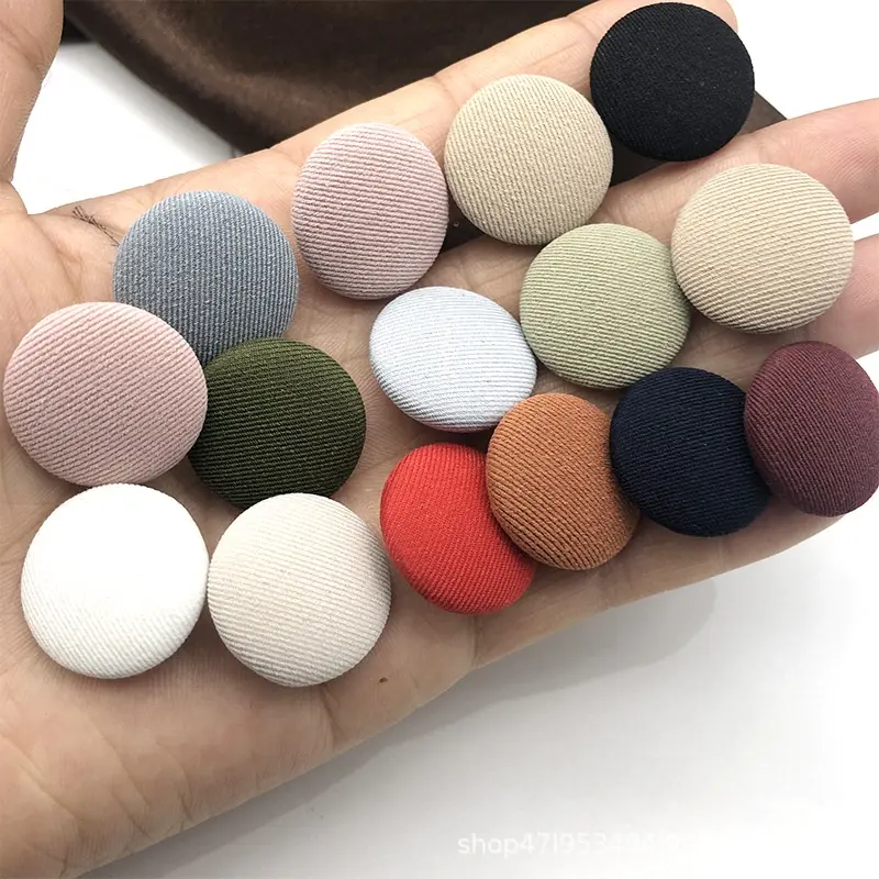 10Pcs Colorful Circular Bag Button Women's Cashmere Small Suit Button Chiffon Button Bag Button Versatile Cloth Shirt Button