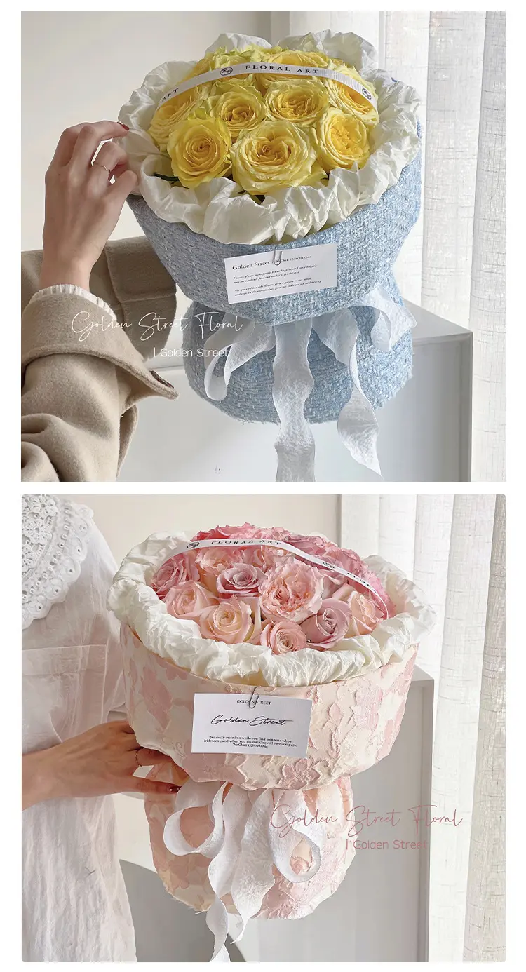 4cm Pleated Fishtail Yarn Ribbon Flower Bouquet Packaging Macaron Ribbon Flower Shop Cake Shop Handmade DIY Materials