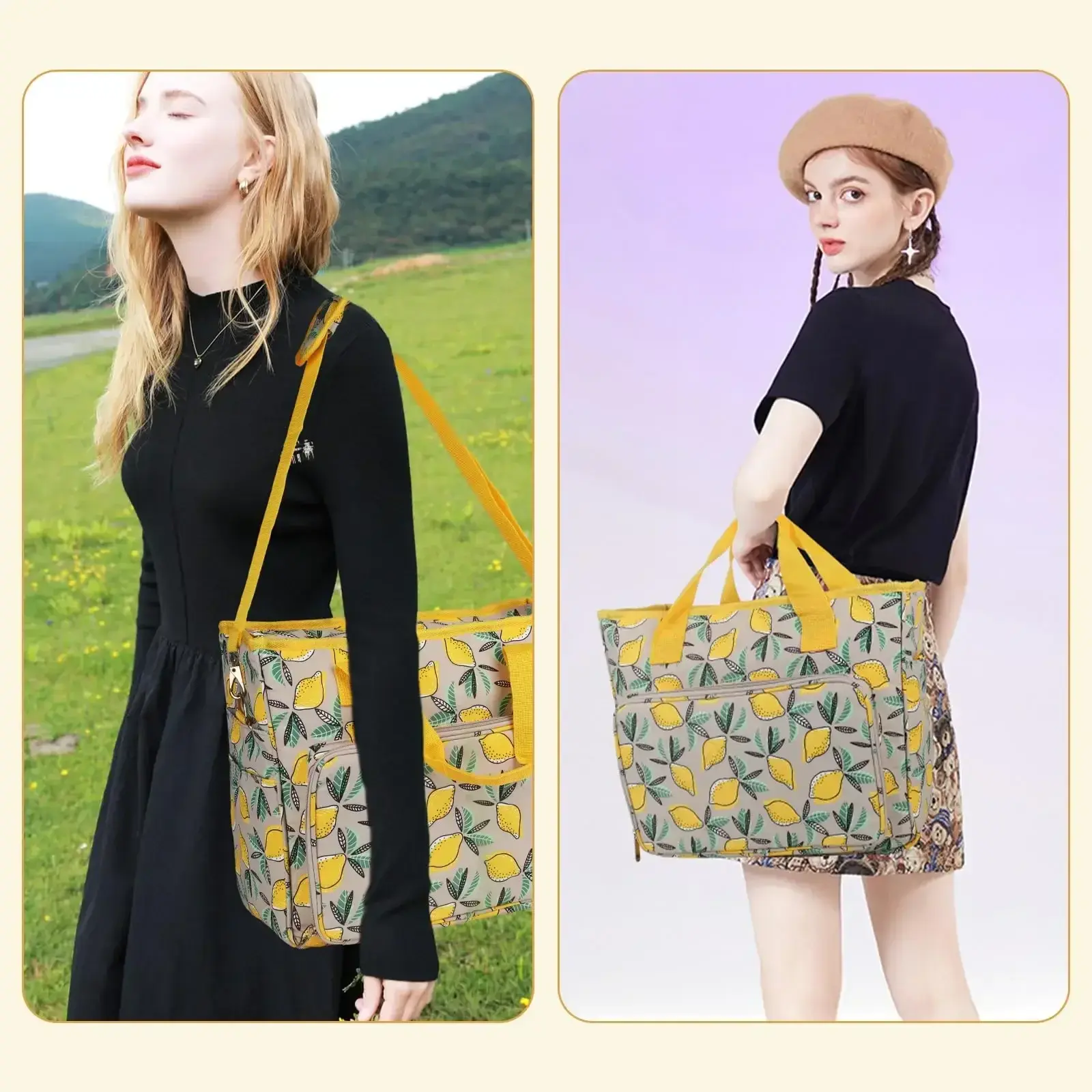 Knitting Bag Large Crochet Bag and Totes Organizer Portable Yarn Storage Bag for Beginners Crochet Lovers Traveling Crochet Yarn