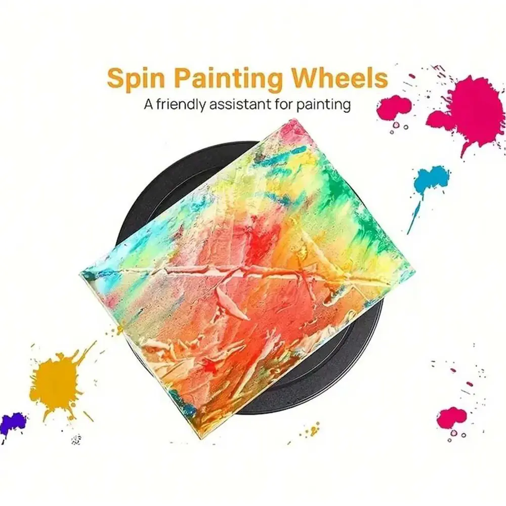 11 Inch Spinning Turntable Engraving Wheels Spinning Cake Turntable Black Painting Turning Table Lightweight Holder For Painting
