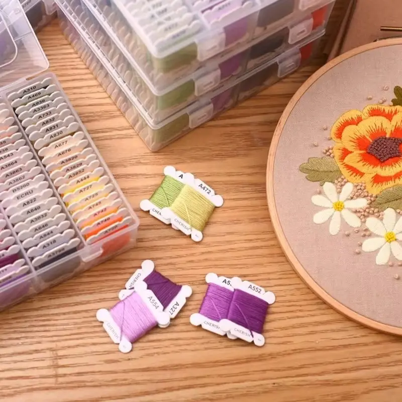 40/80 Color Embroidery Thread DIY Cotton Multi-Color Embroidery Yarn Sewing Embroidery Thread Set With Organizer Box Threads