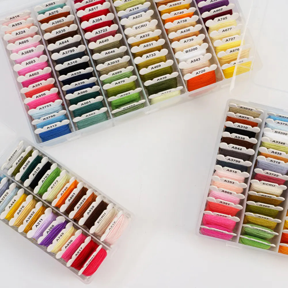 40/80 Color Embroidery Thread DIY Cotton Multi-Color Embroidery Yarn Sewing Embroidery Thread Set With Organizer Box Threads