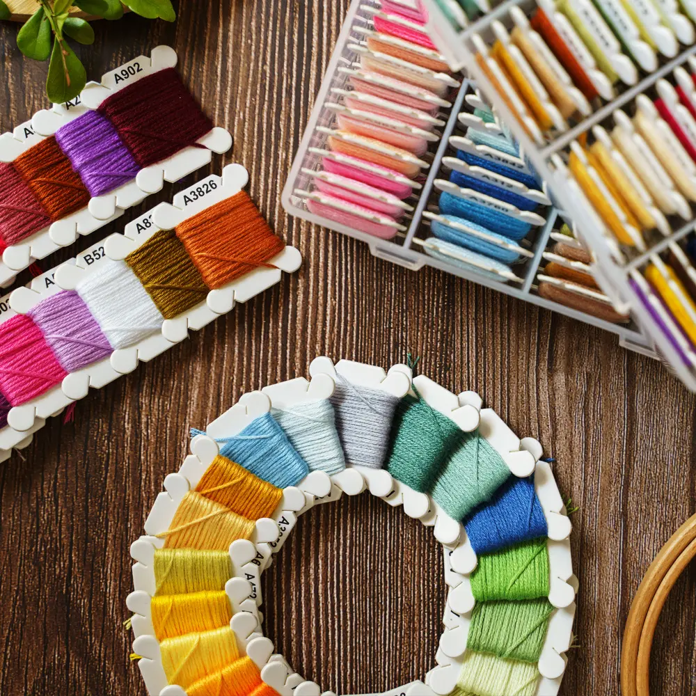 40/80 Color Embroidery Thread DIY Cotton Multi-Color Embroidery Yarn Sewing Embroidery Thread Set With Organizer Box Threads