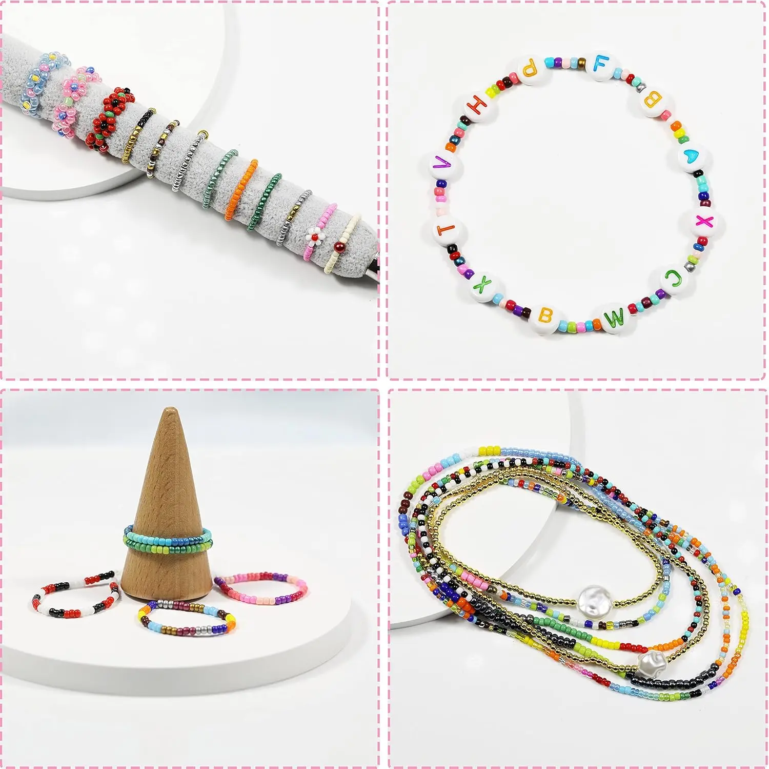 Bead Loom Kit Loom Beading Supplies with Seed Beads Complete Jewelry Making Tools and Accessories for Jewelry Making Bracelets B