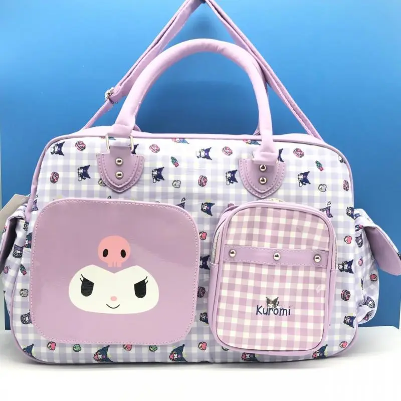Hello Kittys Travel Bag Sanrios Child Glossy Portable Crossbody Girl Cute Travel Package Traveling Bag Travel Essentials