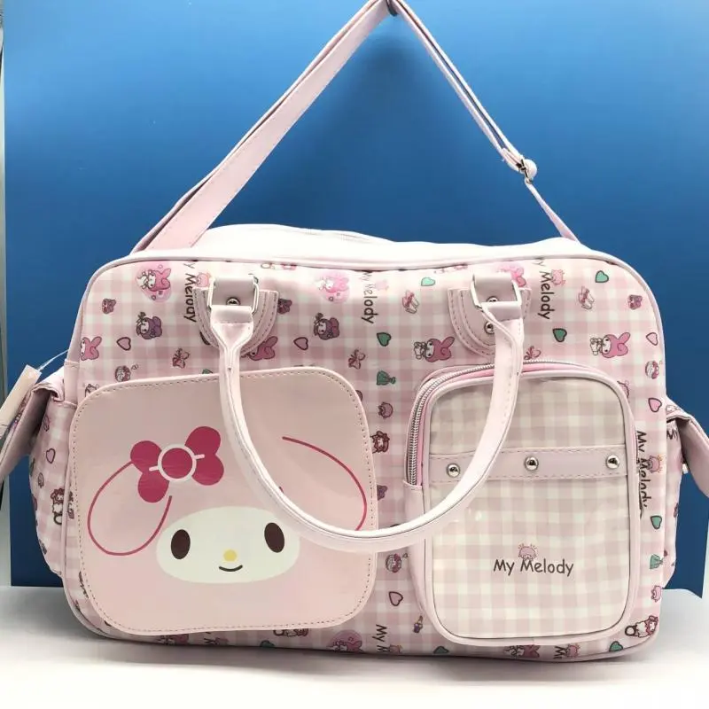 Hello Kittys Travel Bag Sanrios Child Glossy Portable Crossbody Girl Cute Travel Package Traveling Bag Travel Essentials