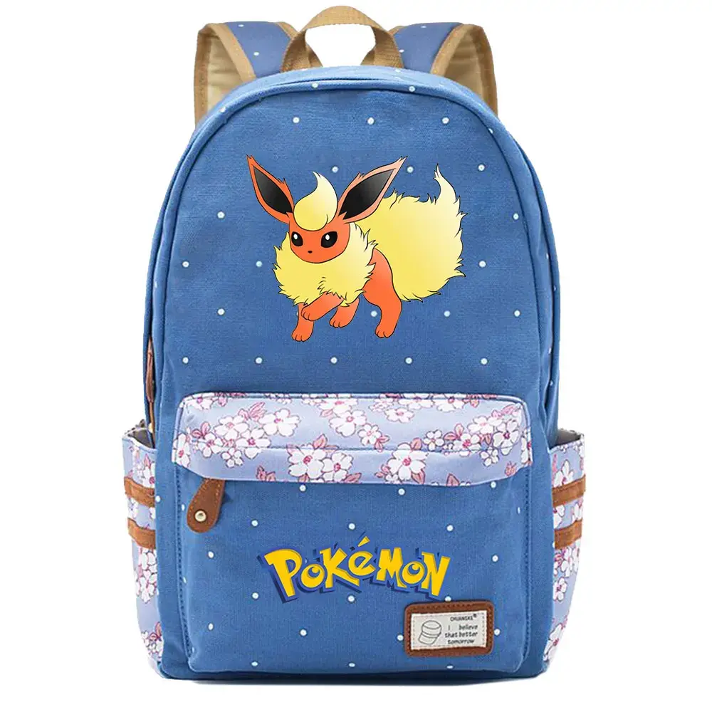 New Kawaii Eevee Boy Girl Kids School Book Bags Women Bagpack Teenagers Schoolbags Canvas Travel Laptop Backpack