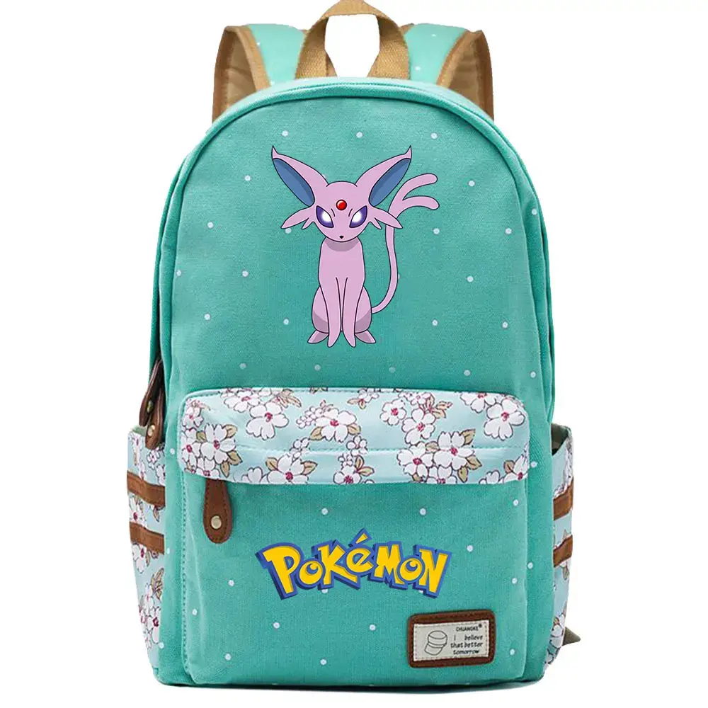 New Kawaii Eevee Boy Girl Kids School Book Bags Women Bagpack Teenagers Schoolbags Canvas Travel Laptop Backpack