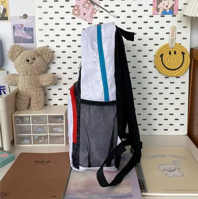 Women's Fashion Backpack Schoolbag for Girl Solid Nylon Student School Bag Laptop Backpack Multi-pocket Woman Travel Book Bag