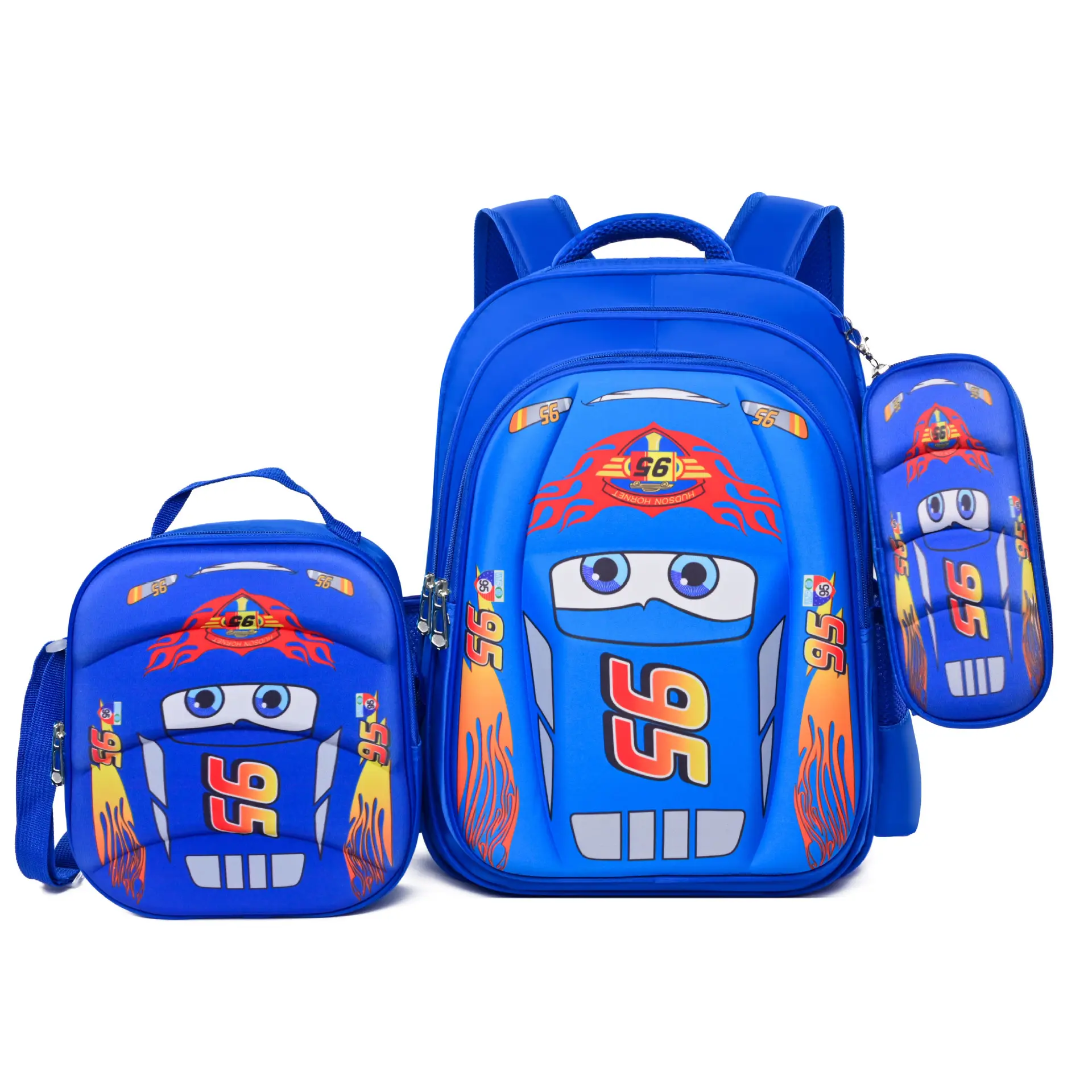Stitch 3 Pcs Kids Schoolbags, Back To School Students Cars Waterproof Backpack, Girls Pencil Case Boys Insulation Lunch Bags