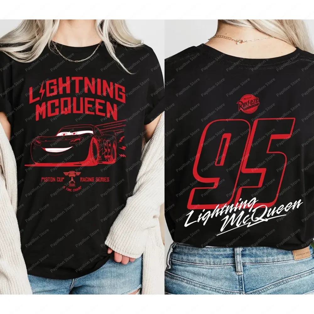 Lightning Mcqueen Shirt Disney Sweatshirt Piston Cup Champion Tee Racing Series 95 Sweatshirt Pixar Car Tee Cotton Clothes Top