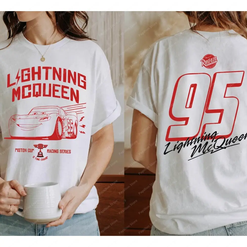 Lightning Mcqueen Shirt Disney Sweatshirt Piston Cup Champion Tee Racing Series 95 Sweatshirt Pixar Car Tee Cotton Clothes Top