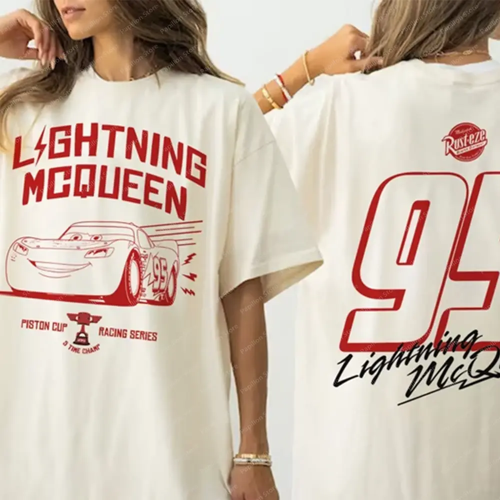 Lightning Mcqueen Shirt Disney Sweatshirt Piston Cup Champion Tee Racing Series 95 Sweatshirt Pixar Car Tee Cotton Clothes Top