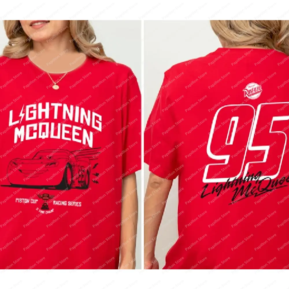 Lightning Mcqueen Shirt Disney Sweatshirt Piston Cup Champion Tee Racing Series 95 Sweatshirt Pixar Car Tee Cotton Clothes Top