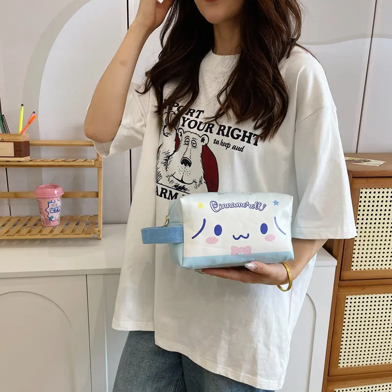 Sanrio Cute Cartoon Large Capacity Makeup Bag Small Outdoor Waterproof Portable Handheld Travel Storage Bag