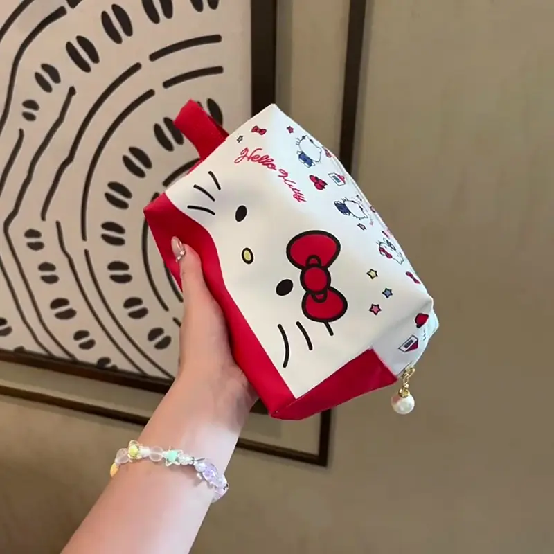 Sanrio Cute Cartoon Large Capacity Makeup Bag Small Outdoor Waterproof Portable Handheld Travel Storage Bag