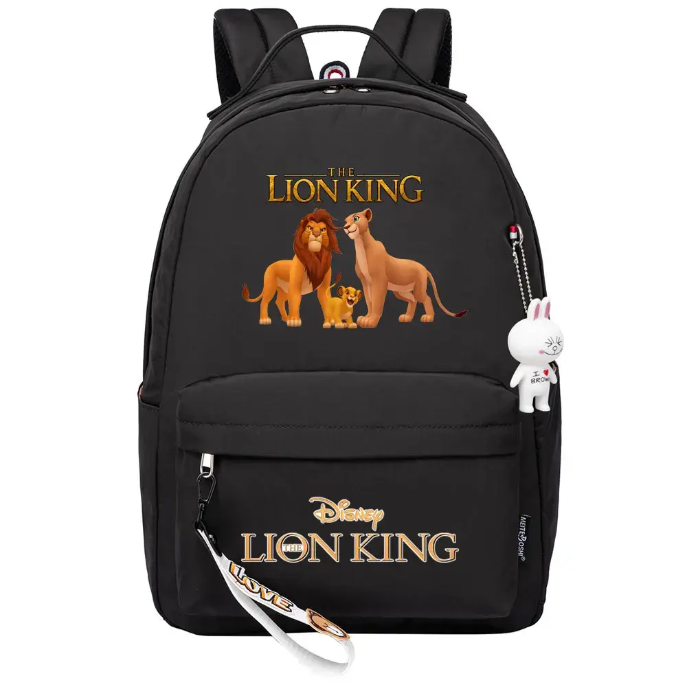 Kawaii Boys Girls Kids School Book Bags Women Bagpack The Lion King Prints Teenagers Canvas Laptop Travel Backpack