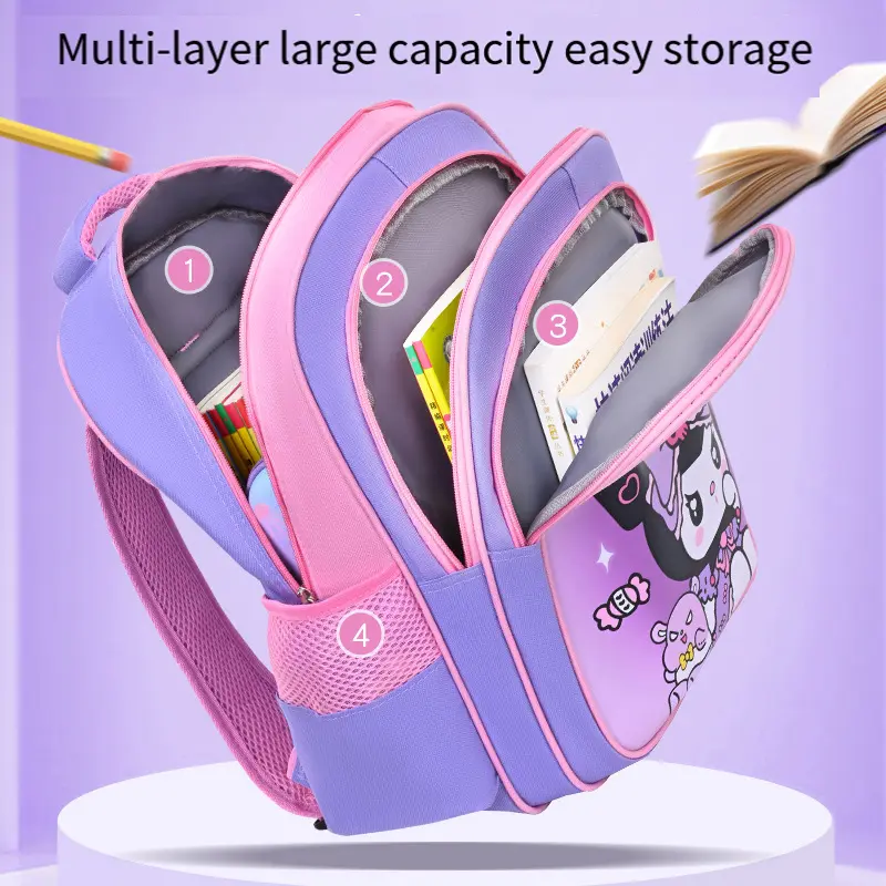 Kuromi Student Bag Girl Leisure Large Capacity My Melody Backpack Child Backpack Sanrios Anime Figure Waterproof Kawaii Cartoon