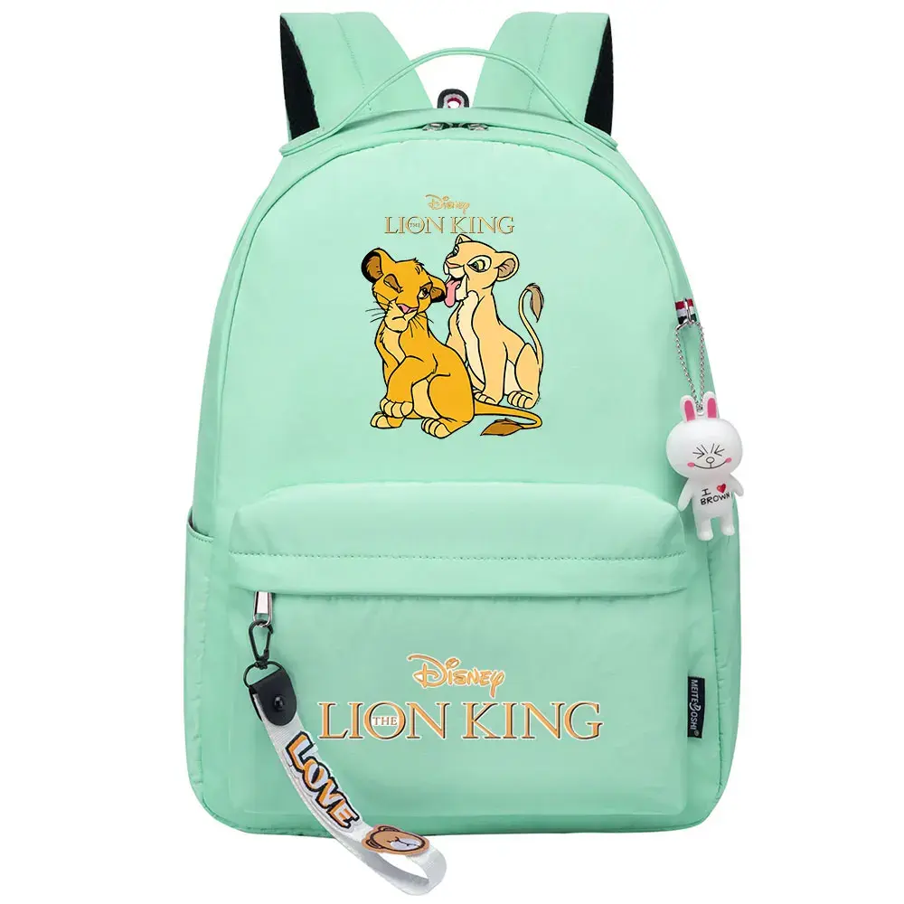 Kawaii Boys Girls Kids School Book Bags Women Bagpack The Lion King Prints Teenagers Canvas Laptop Travel Backpack