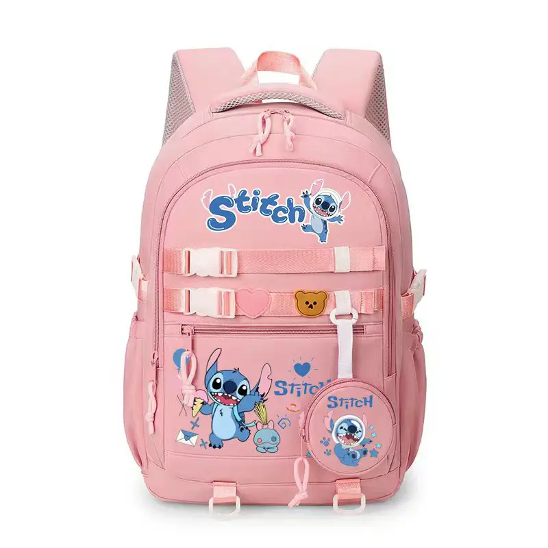 Disney Stitch Backpack Children Lovely Schoolbag  Student Multifunctional Kawaii Backpacks Large Capacity Waterproof Backpack