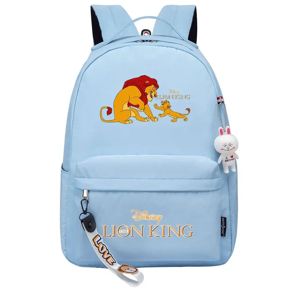 Kawaii Boys Girls Kids School Book Bags Women Bagpack The Lion King Prints Teenagers Canvas Laptop Travel Backpack