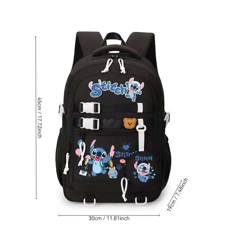 Disney Stitch Backpack Children Lovely Schoolbag  Student Multifunctional Kawaii Backpacks Large Capacity Waterproof Backpack