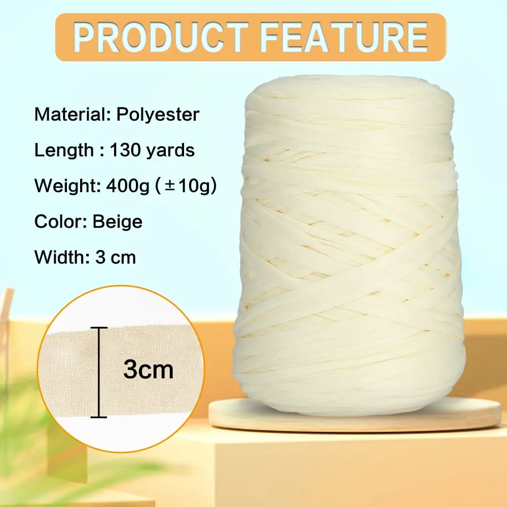 400g Large Roll Solid Color Cloth Strip Thread Without Pilling Baby Cradle Thread Simple Hand Woven Hook Wrap Thread