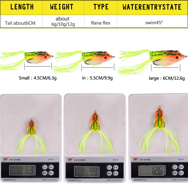 1pc Frog Lure Soft Tube Bait Plastic Fishing Lure with Fishing Hooks Top Water Ray Frog Artificial 3D Eyes Fishing Tackle