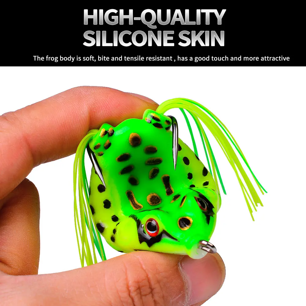 1pc Frog Lure Soft Tube Bait Plastic Fishing Lure with Fishing Hooks Top Water Ray Frog Artificial 3D Eyes Fishing Tackle