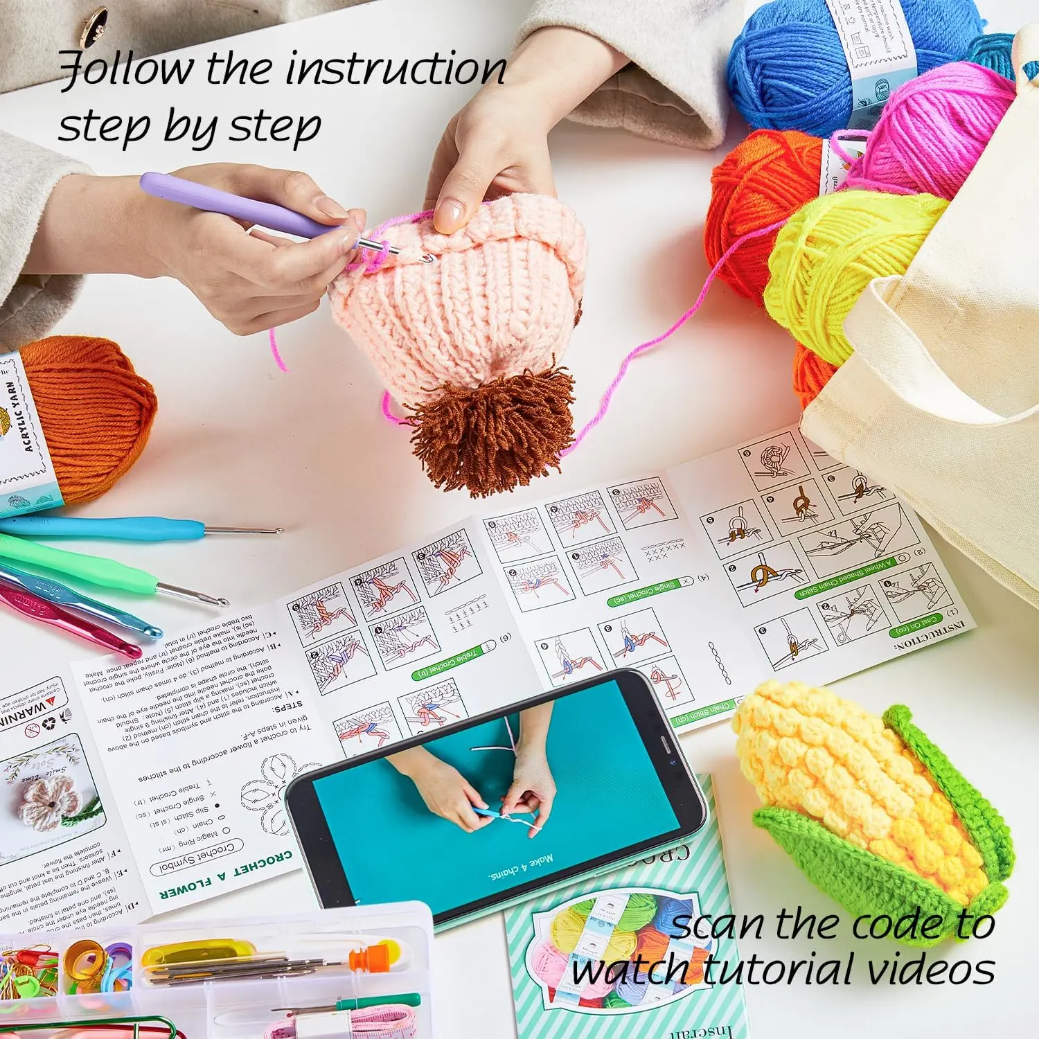 Crochet Kit for Beginners Adults Crochet Kits for Beginners Kids Knitting Needles & More Ideal Beginner Kit