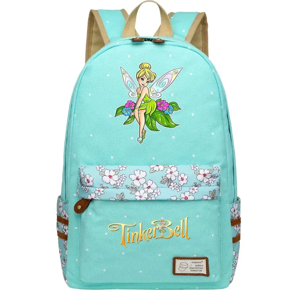 New Tinker Bell  Girl Kids Back To School Book Bags Teenagers Schoolbags Women Bagpack Canvas Travel Laptop Student Backpack