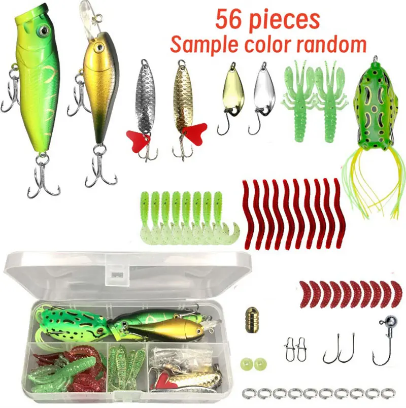 26/56/78pcs Fishing Lure Set Mixed Lure Kit Soft Lure For Bass Pike Crankbait Tackle Accessories Beginner Tackle Box