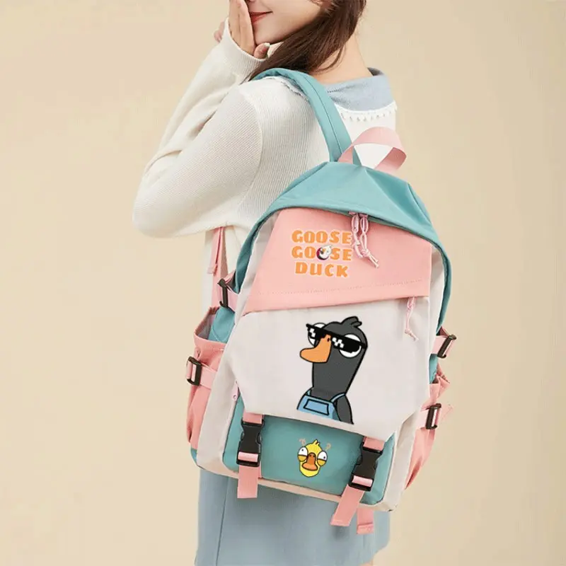 Goose Goose Duck Game Cosplay Backpack Students School Bag Cartoon Bookbag Laptop Travel Rucksack Outdoor Boy Girl Gifts