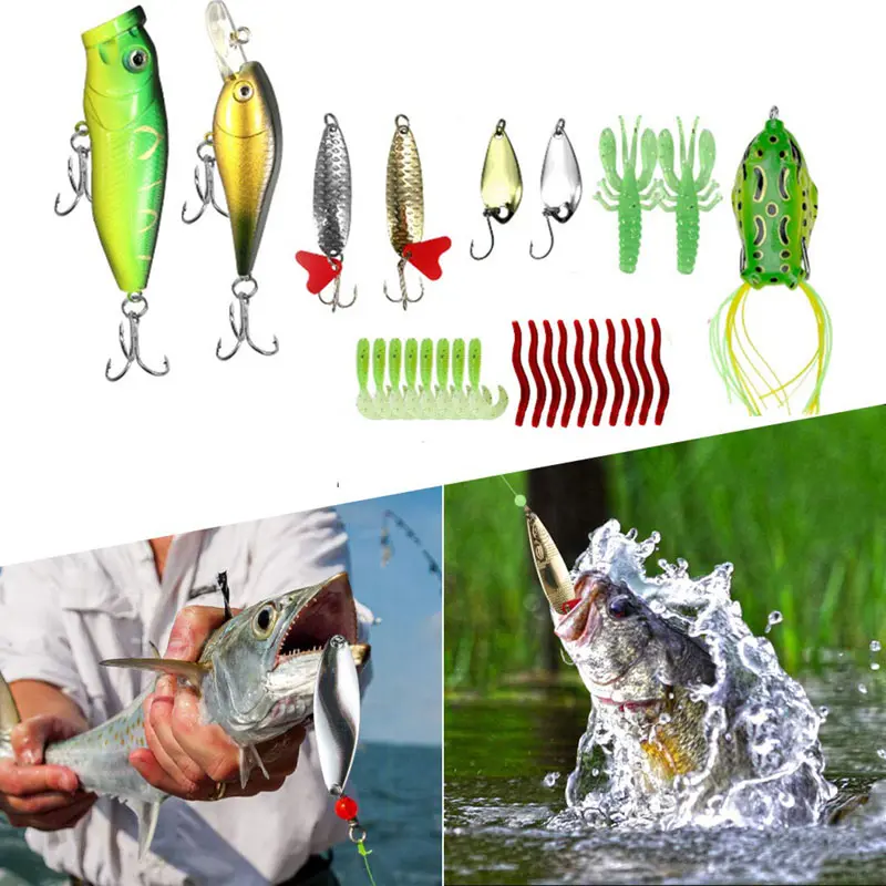 26/56/78pcs Fishing Lure Set Mixed Lure Kit Soft Lure For Bass Pike Crankbait Tackle Accessories Beginner Tackle Box