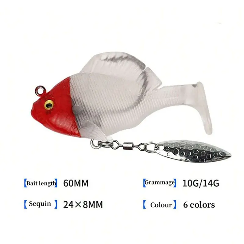 6Pcs/Box Dark Sleeper Fishing Lures Perch Soft Plastic Bait Artificial Jig Swimbait Bass Shad Trout Lure Freshwater Saltwater ﻿