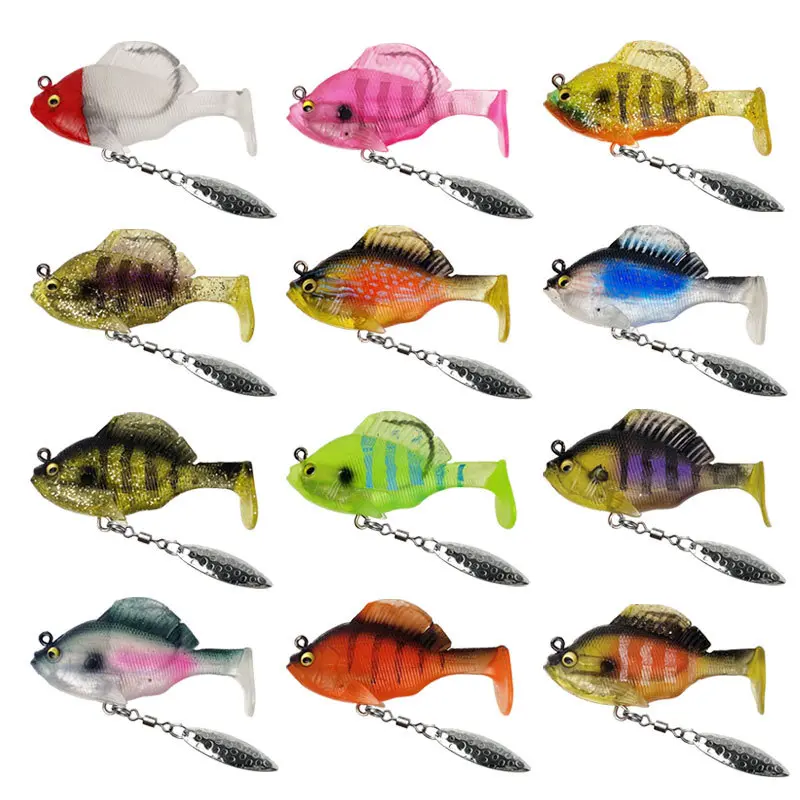6Pcs/Box Dark Sleeper Fishing Lures Perch Soft Plastic Bait Artificial Jig Swimbait Bass Shad Trout Lure Freshwater Saltwater ﻿